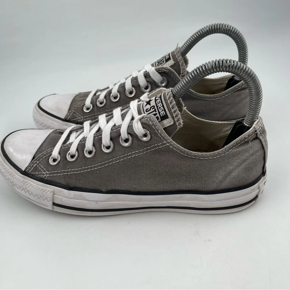 Converse Kids Chuck Taylor All Star-SZ 5Y-Grey Canvas Low Top Lace-Up Sneakers